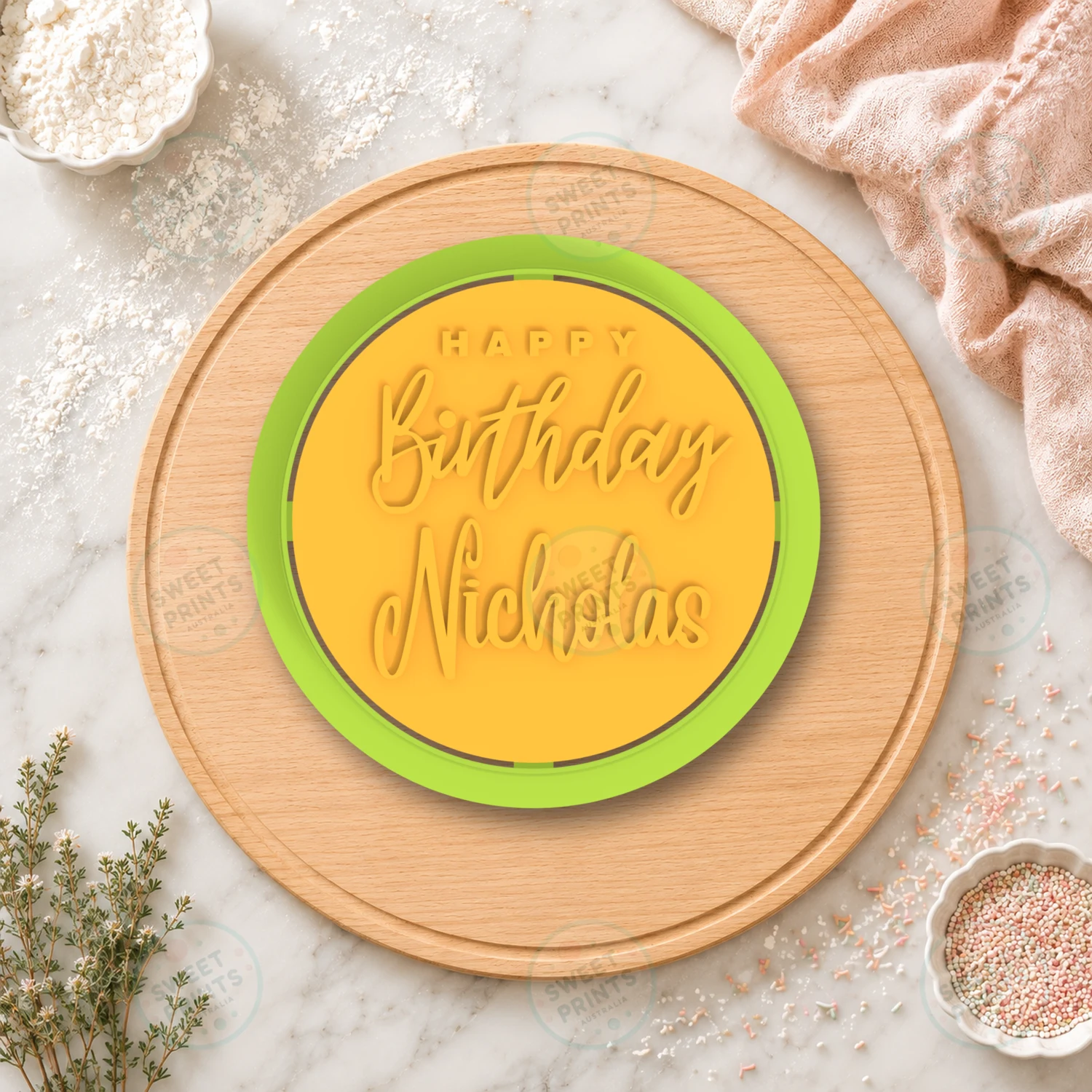 Happy Birthday Nicholas Cookie Cutter & Stamp cookie cutter