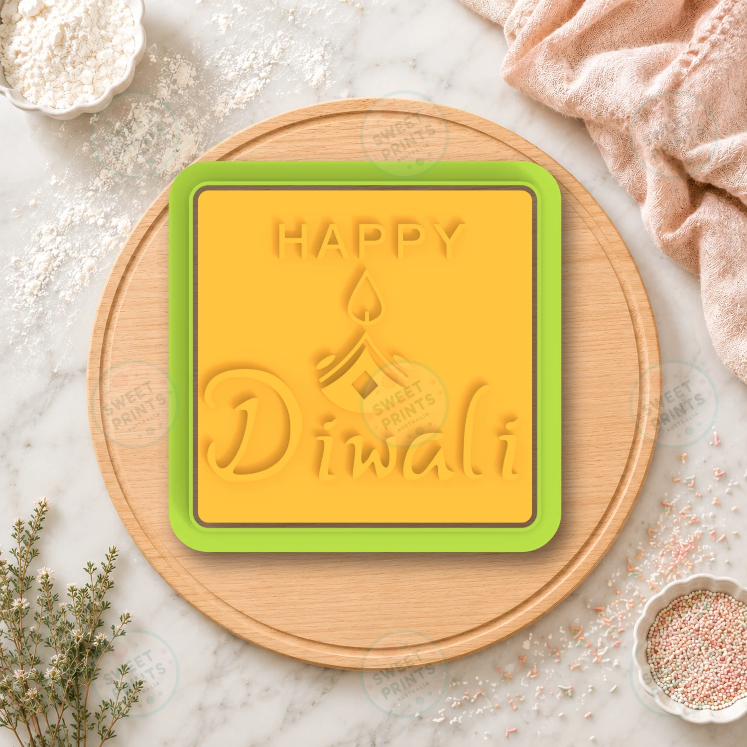 Happy Diwali Cookie Cutter & Stamp cookie cutter