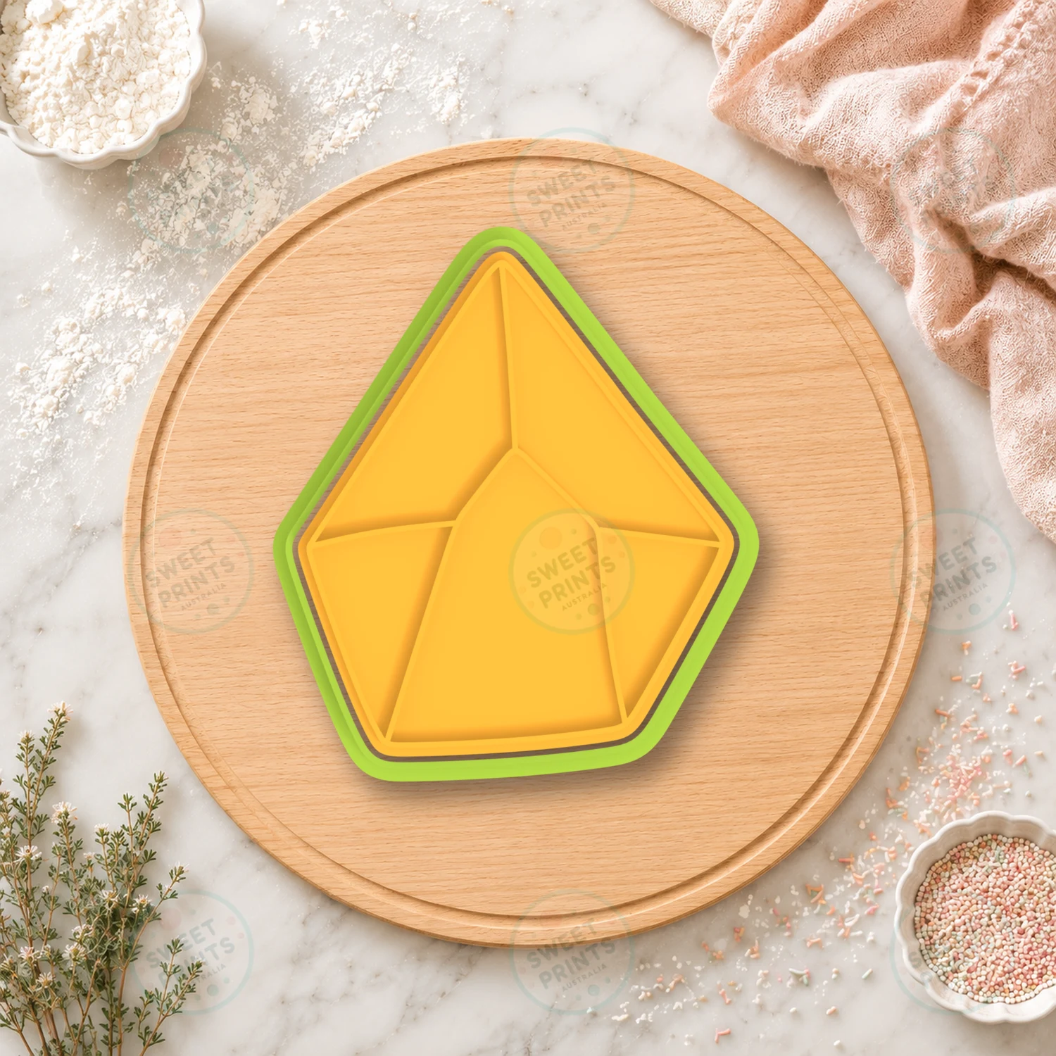 Diamond Gem Shape Cookie Cutter & Stamp cookie cutter