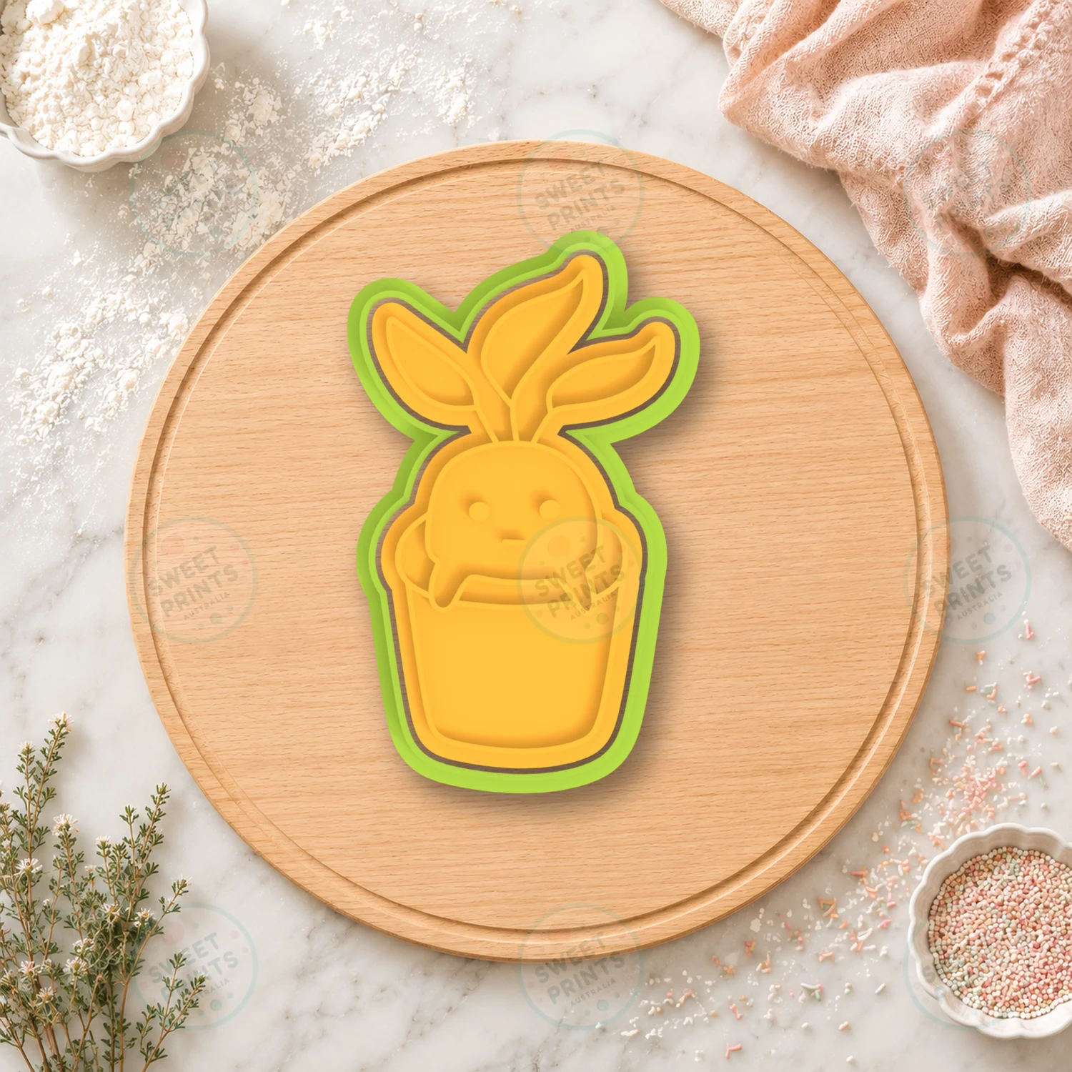 Rabbit In Pot Cookie Cutter & Stamp cookie cutter