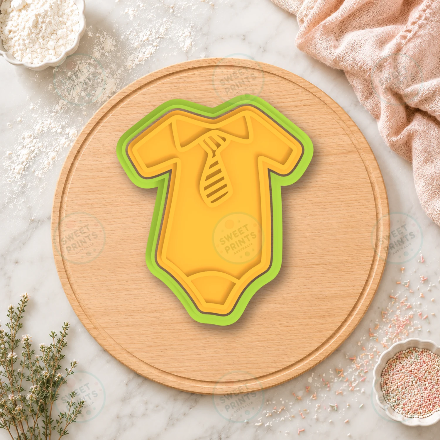 Baby Onesie With Tie Cookie Cutter & Stamp cookie cutter