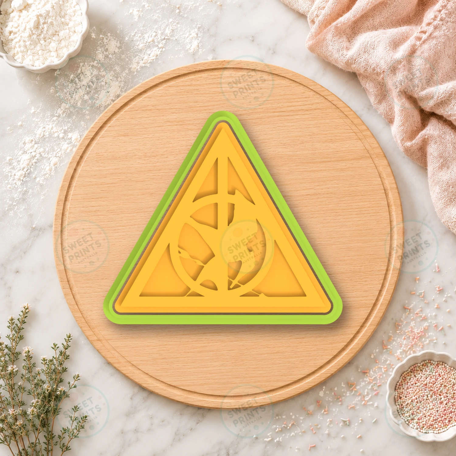Cracked Deathly Hallows Symbol Cookie Cutter & Stamp cookie cutter