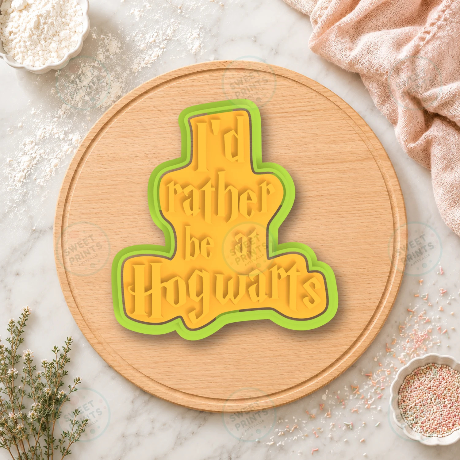 Rather Be At Hogwarts Plaque Cookie Cutter & Stamp cookie cutter