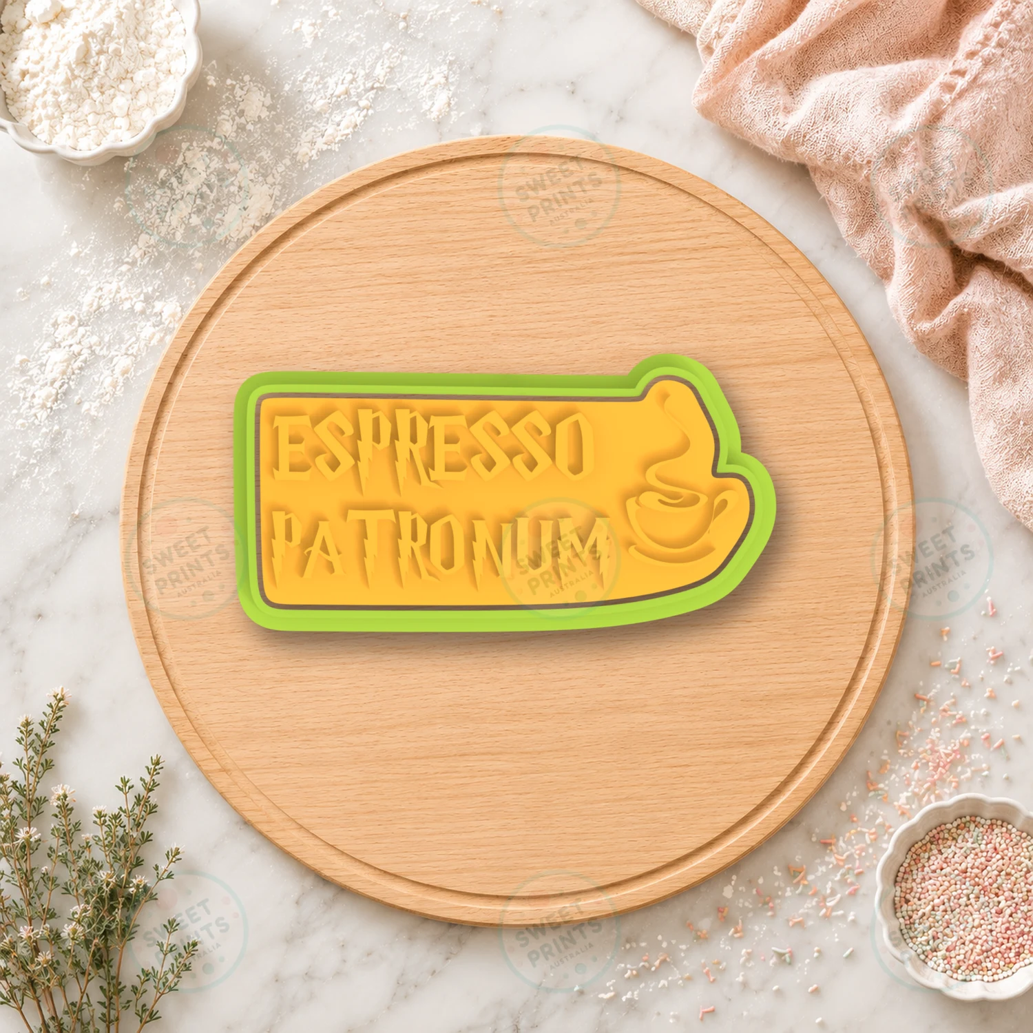 Espresso Patronum Plaque Cookie Cutter & Stamp cookie cutter
