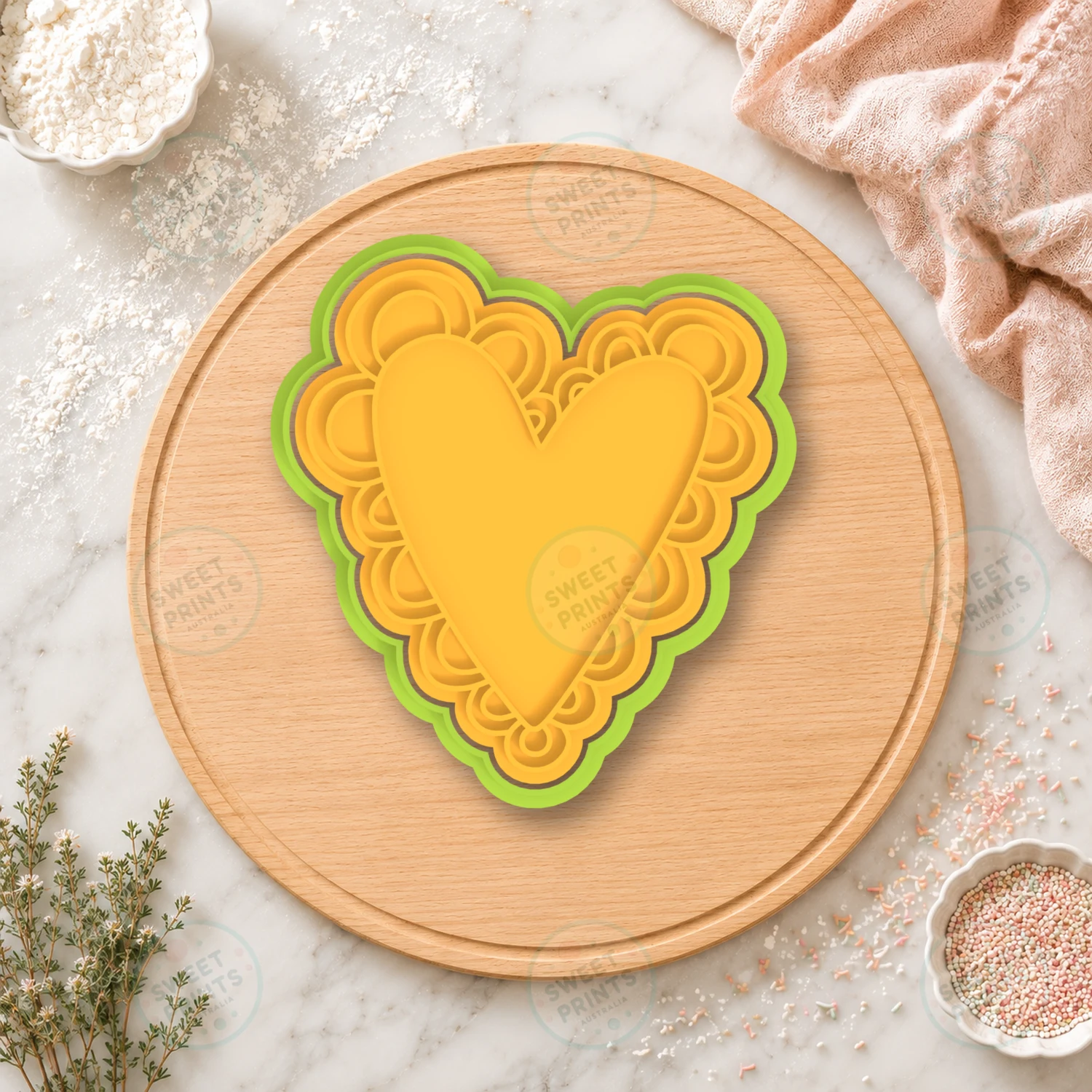 Lace Heart Cookie Cutter & Stamp cookie cutter