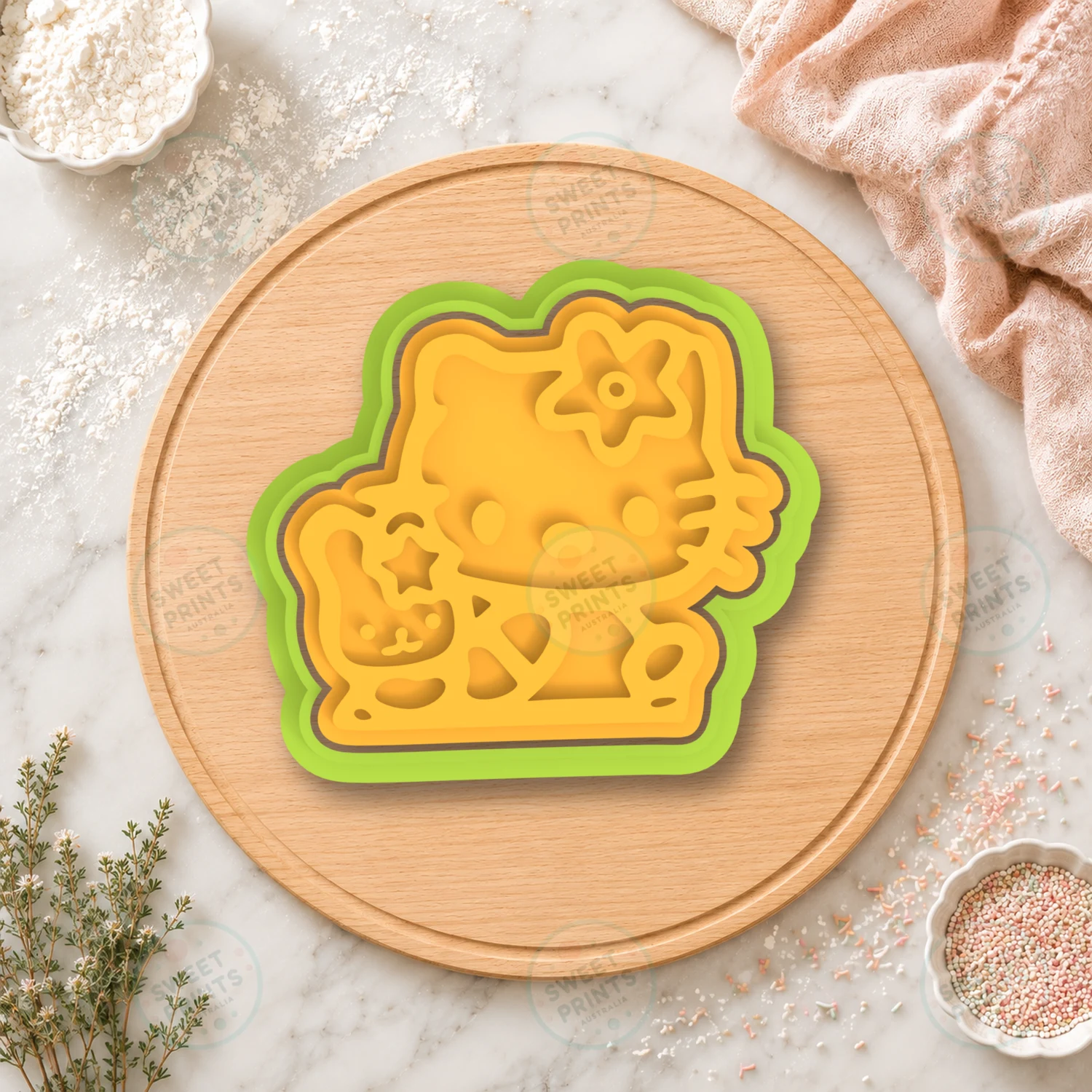 Hello Kitty Sitting 2 Cookie Cutter & Stamp cookie cutter