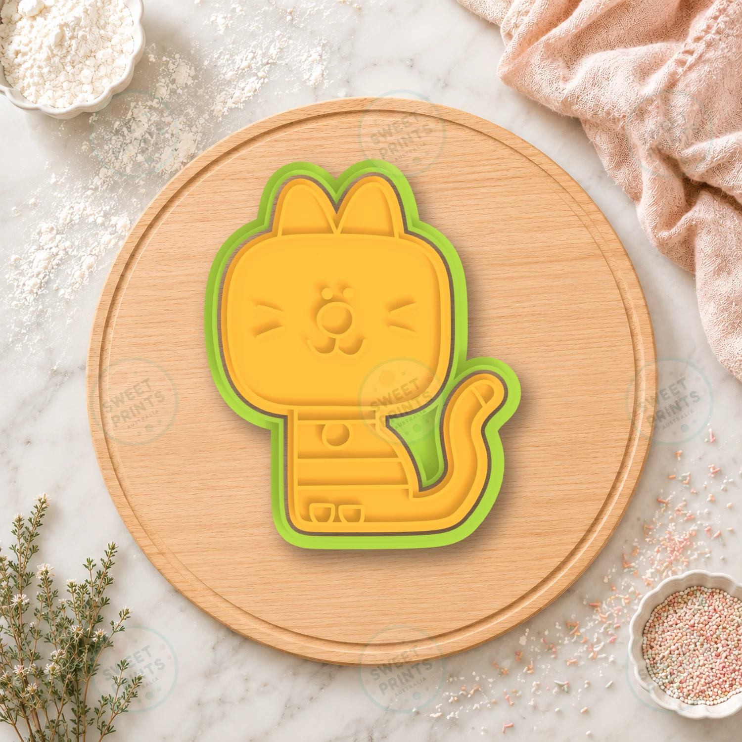 Cat Character Cookie Cutter & Stamp cookie cutter