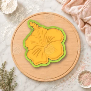 Hibiscus Flower With Stem Cookie Cutter & Stamp