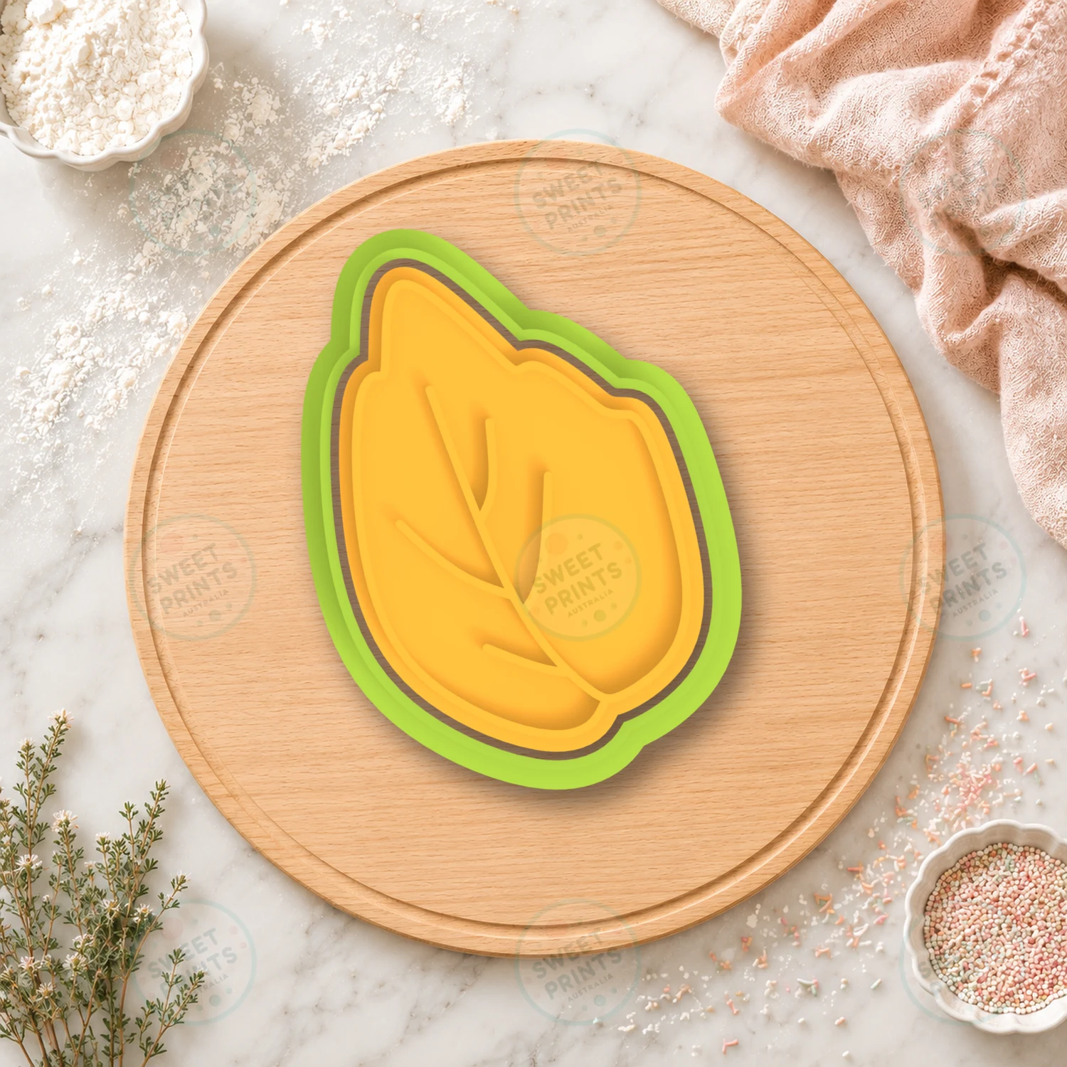 Hibiscus Narrow Leaf Cookie Cutter & Stamp cookie cutter