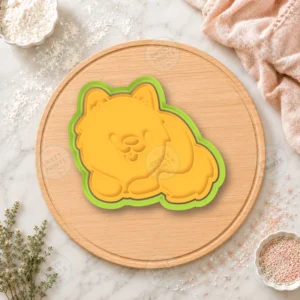Husky Puppy Sitting Cookie Cutter & Stamp