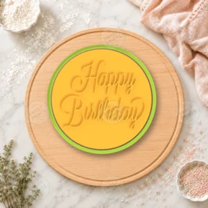 Happy Birthday Script Lettering Cookie Cutter & Stamp
