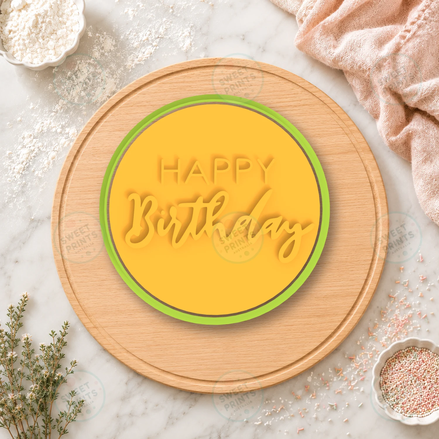 Happy Birthday Combo Lettering Cookie Cutter & Stamp cookie cutter