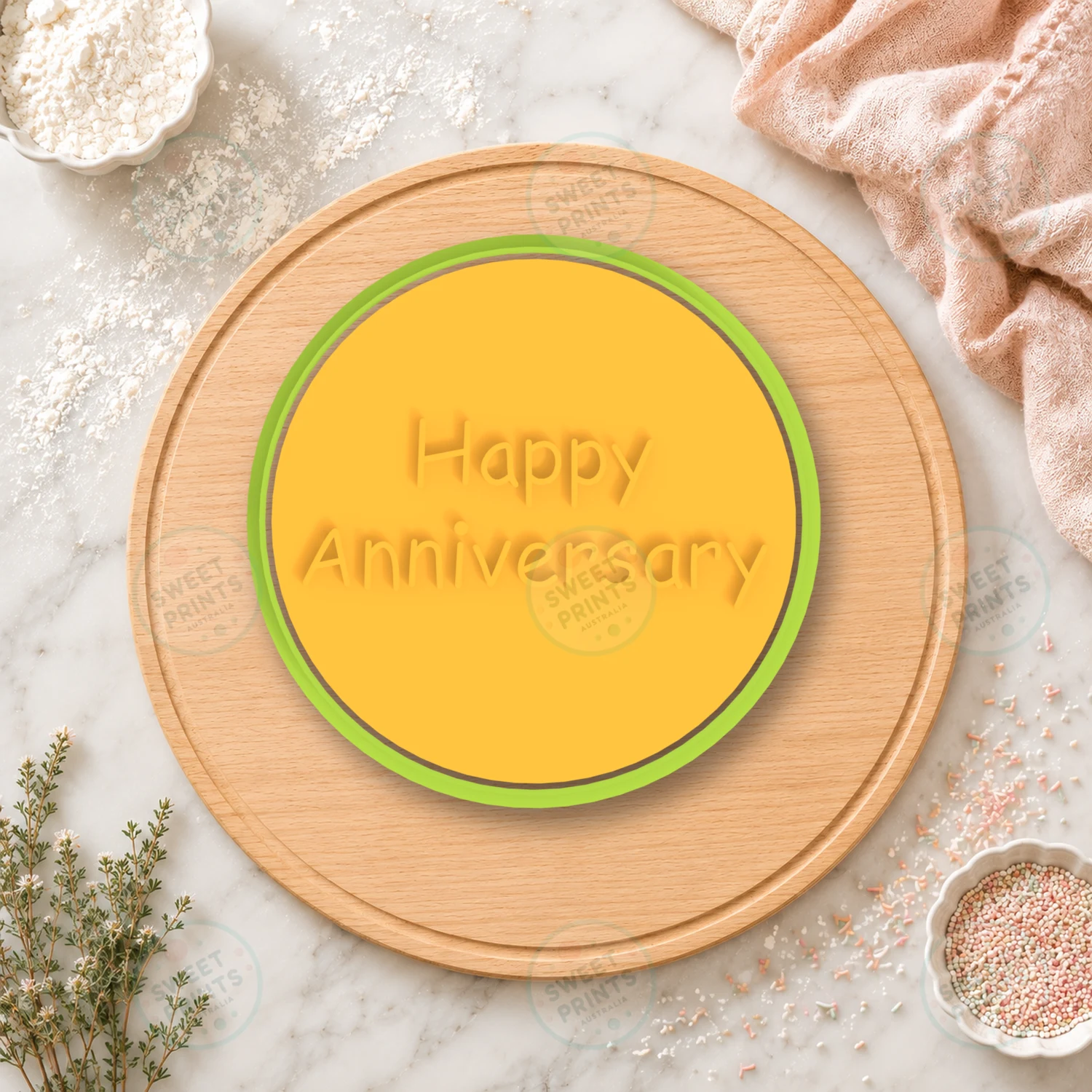 Happy Anniversary Block Lettering Cookie Cutter & Stamp cookie cutter