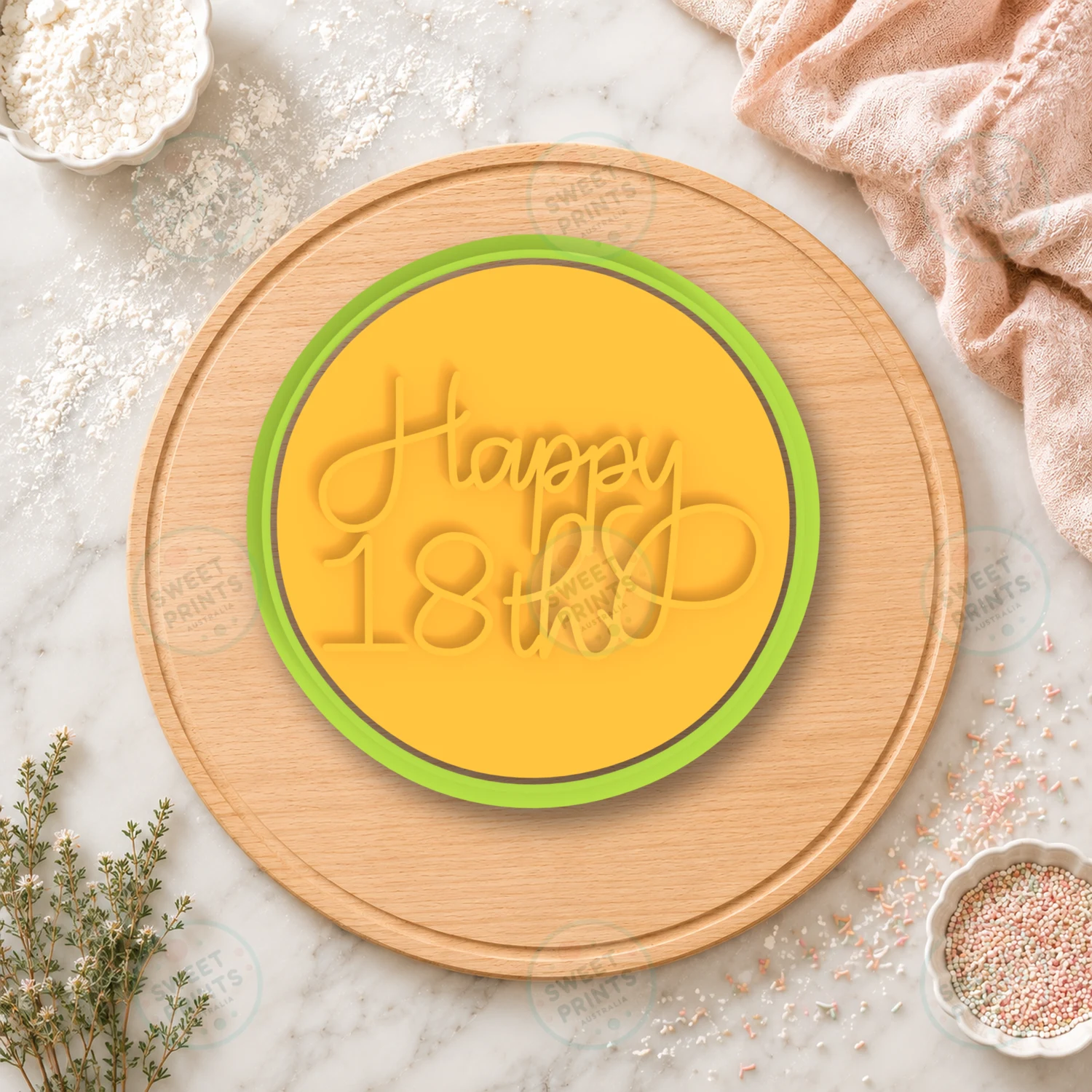 Happy 18th Cookie Cutter & Stamp cookie cutter
