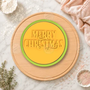 Merry Christmas Vintage Lettering Cookie Cutter & Stamp