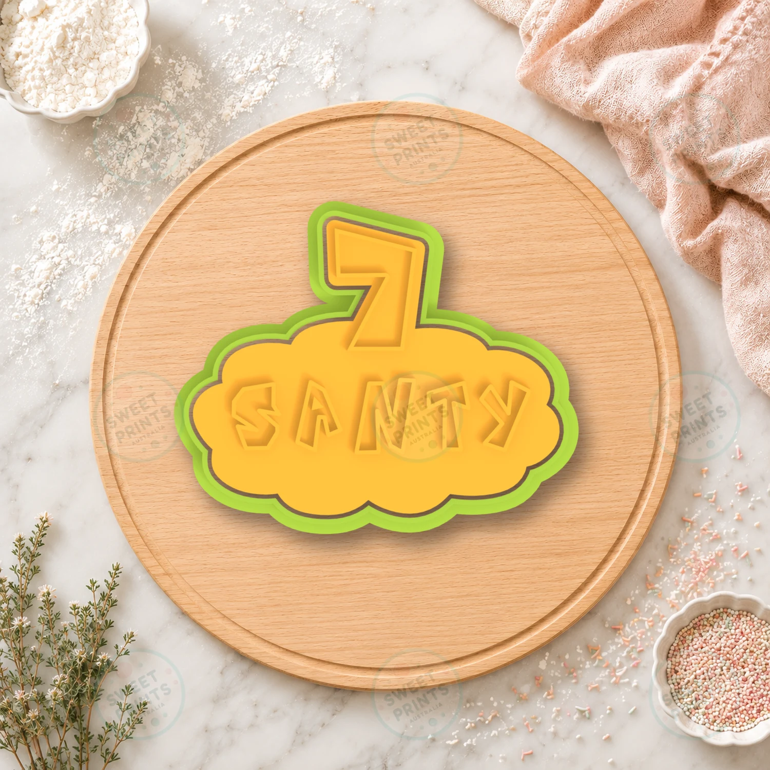 7 Santy Lettering Cookie Cutter & Stamp cookie cutter