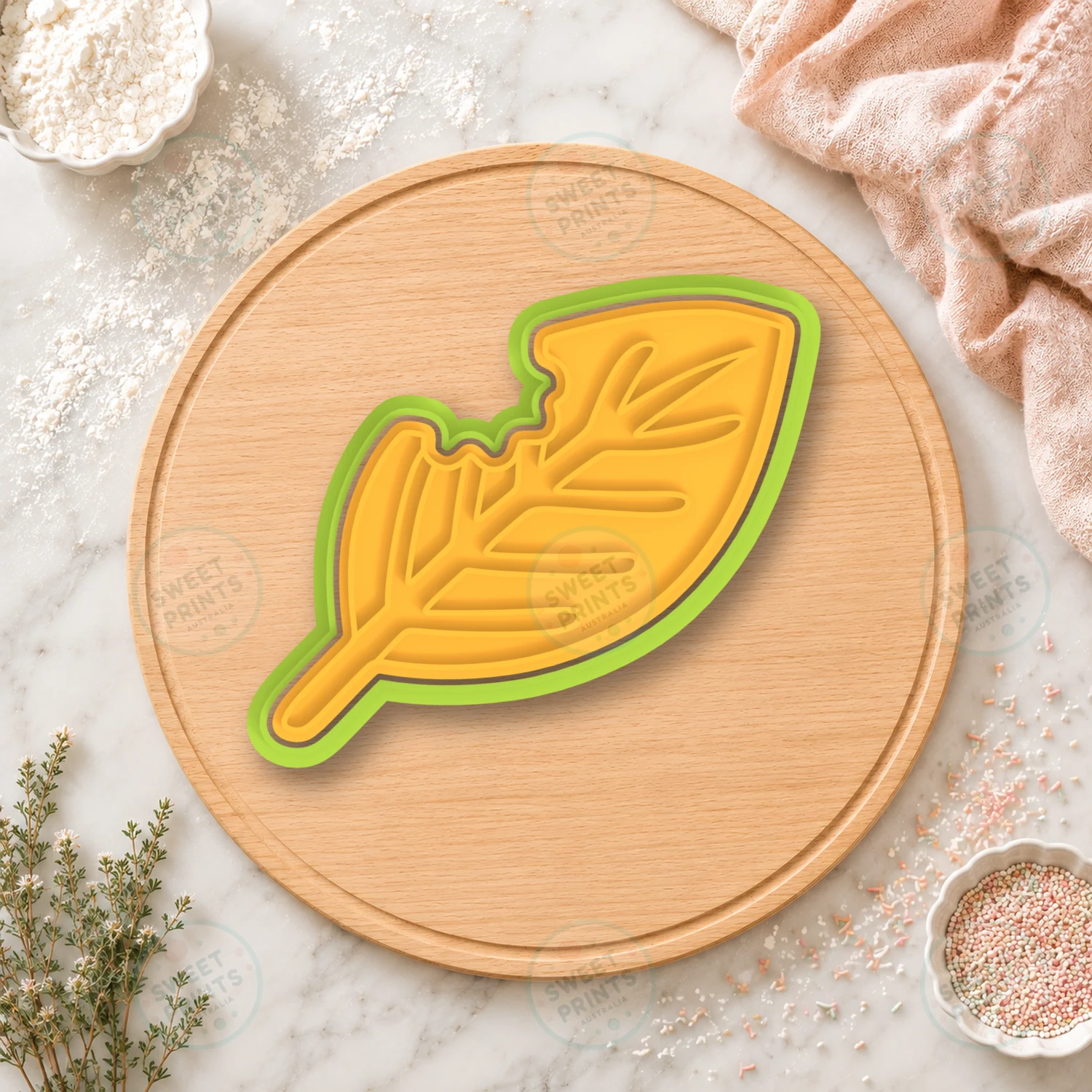 Bitten Leaf Cookie Cutter & Stamp cookie cutter