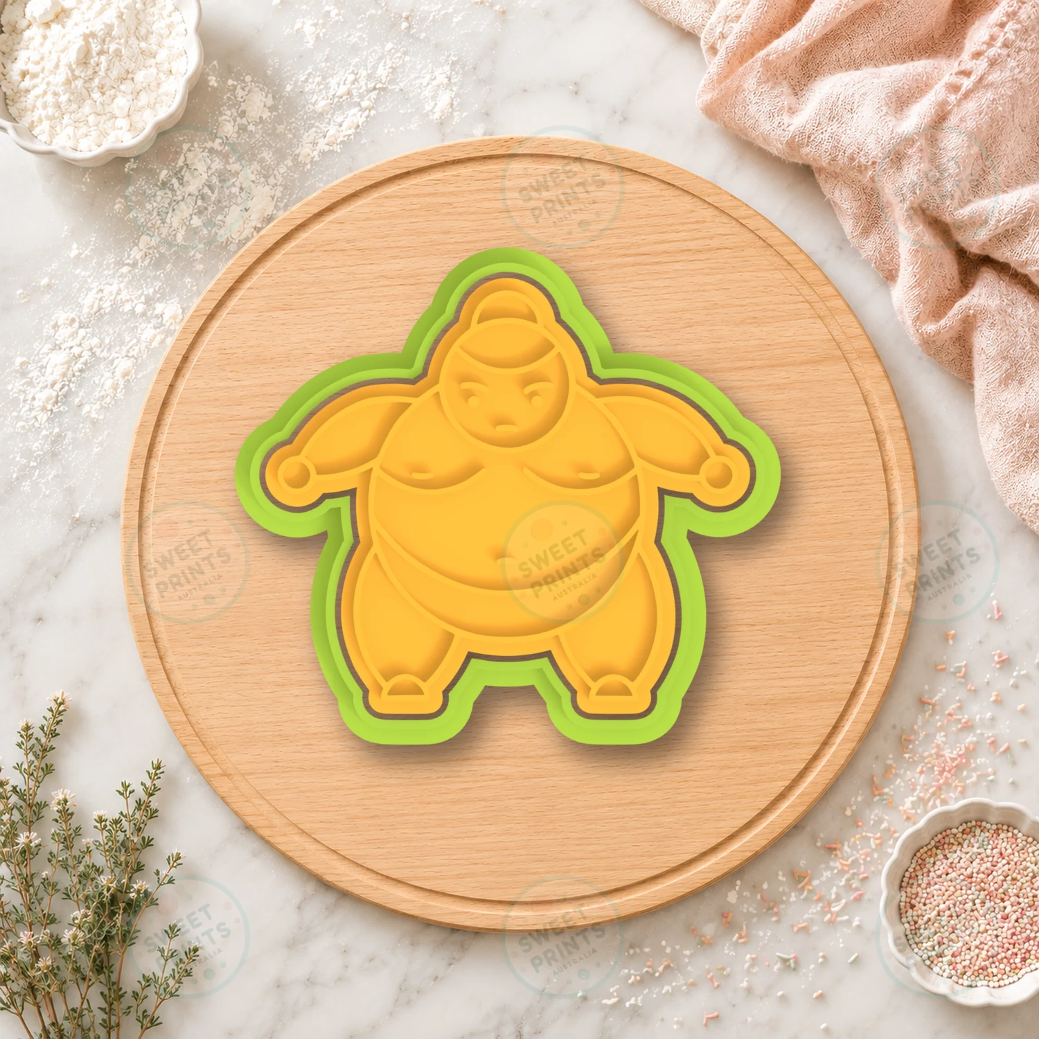 Sumo Wrestler Cookie Cutter & Stamp cookie cutter