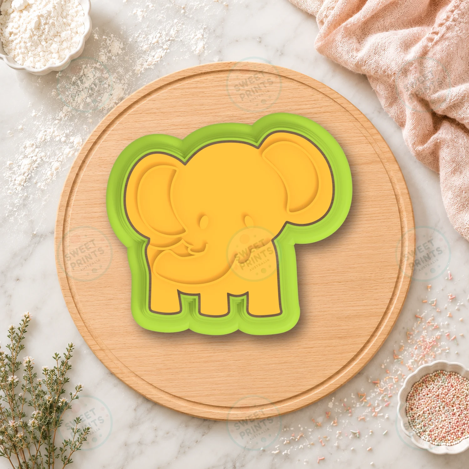 Jungle Elephant Cookie Cutter & Stamp cookie cutter