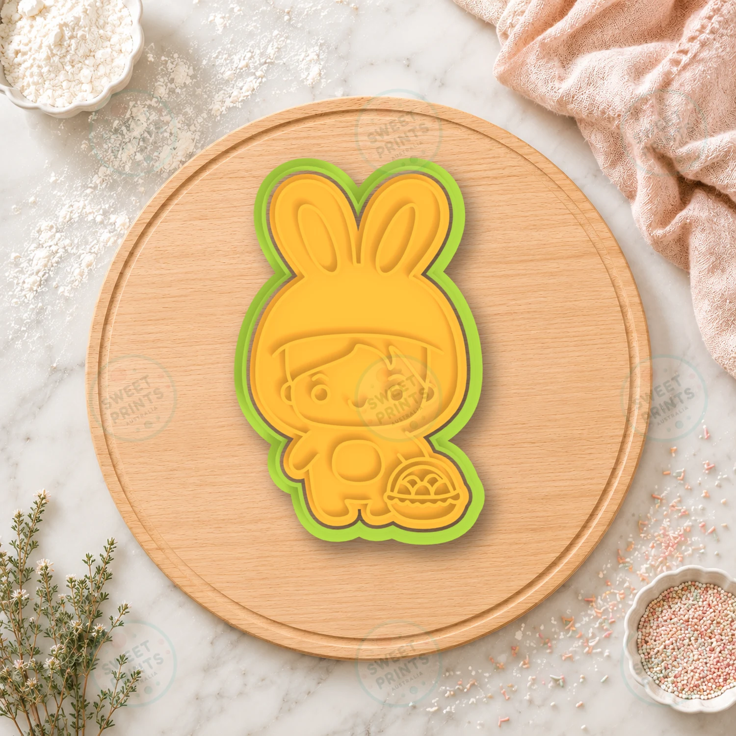Boy Bunny Costume Cookie Cutter & Stamp cookie cutter