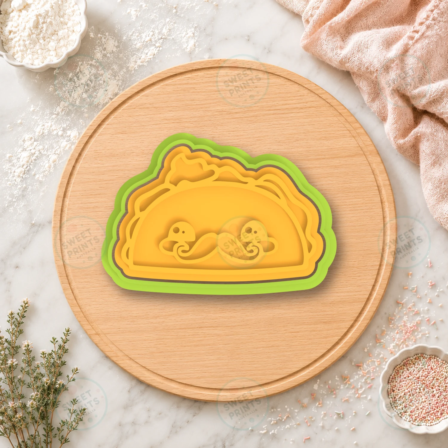 Burrito Cookie Cutter & Stamp cookie cutter