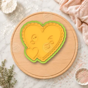 Kawaii Winking Heart Cookie Cutter & Stamp