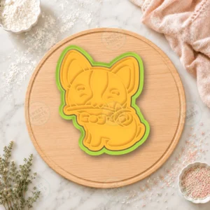 Corgi With Bow Tie Cookie Cutter & Stamp