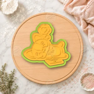 Corgi With Love Letter Cookie Cutter & Stamp