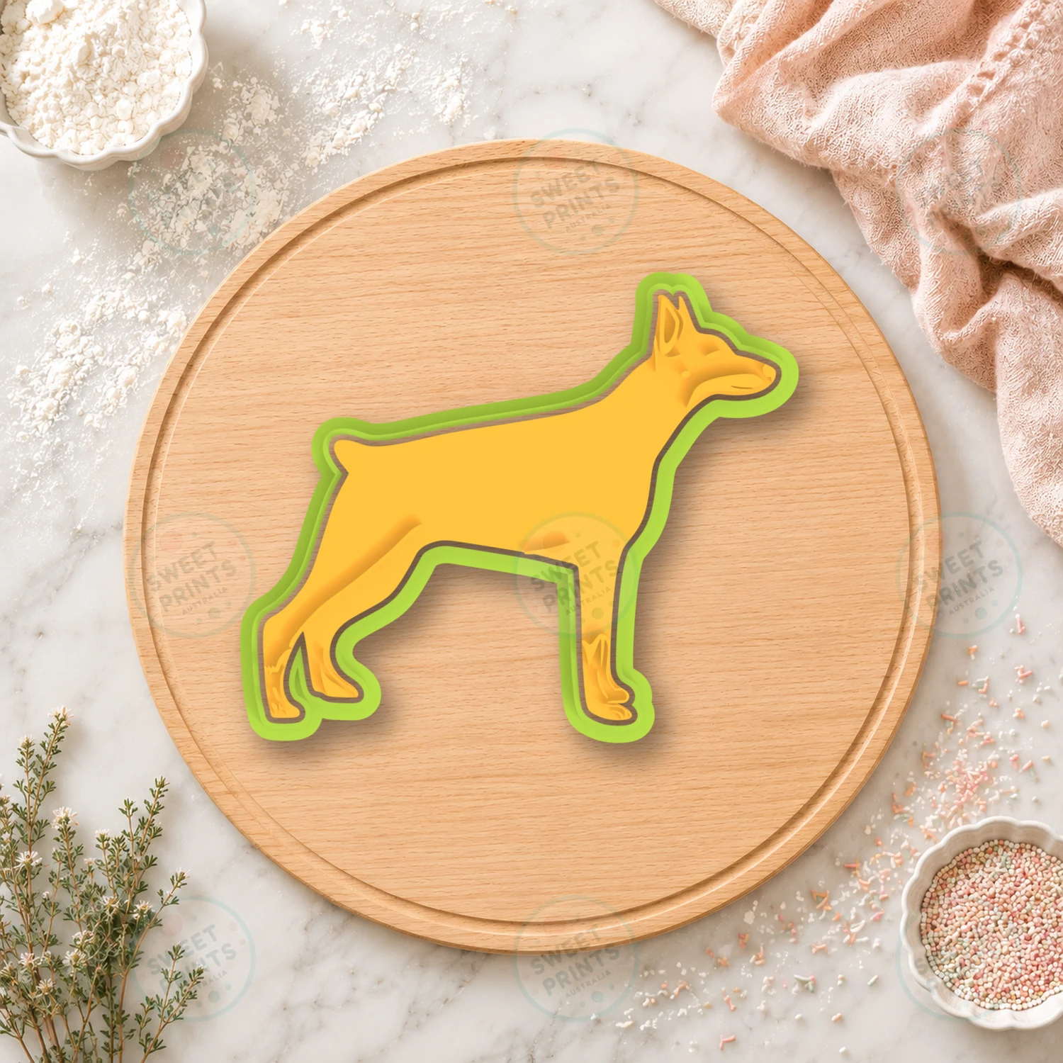 Doberman Dog Silhouette Cookie Cutter & Stamp cookie cutter