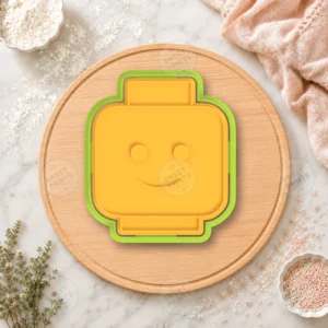 Lego Head Smiling Face Cookie Cutter & Stamp