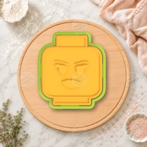 Lego Head Content Face Cookie Cutter & Stamp