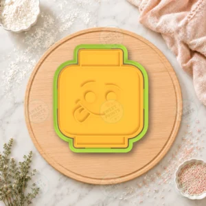 Lego Head Silly Tongue Out Face Cookie Cutter & Stamp