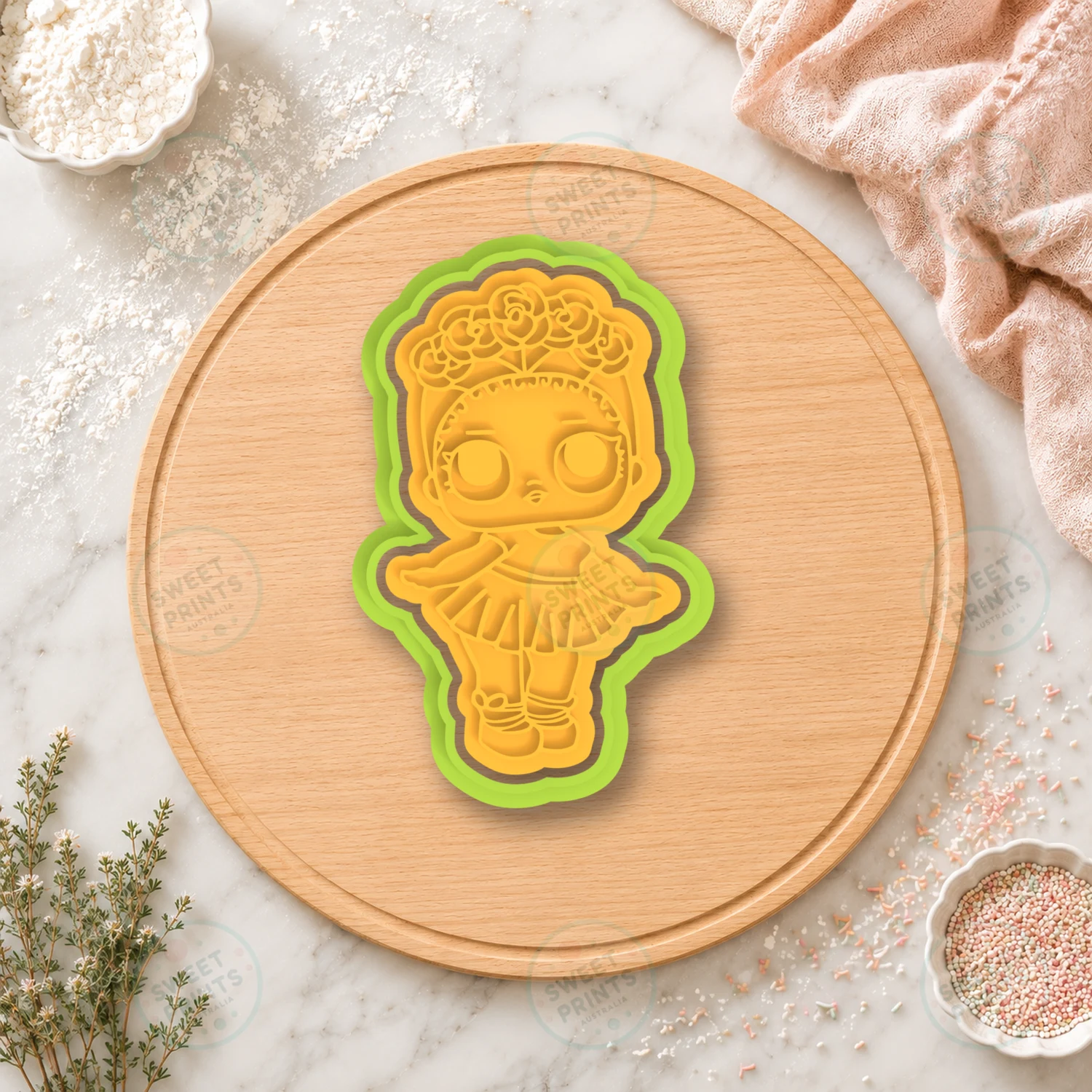 Lol Doll With Rose Crown Cookie Cutter & Stamp cookie cutter