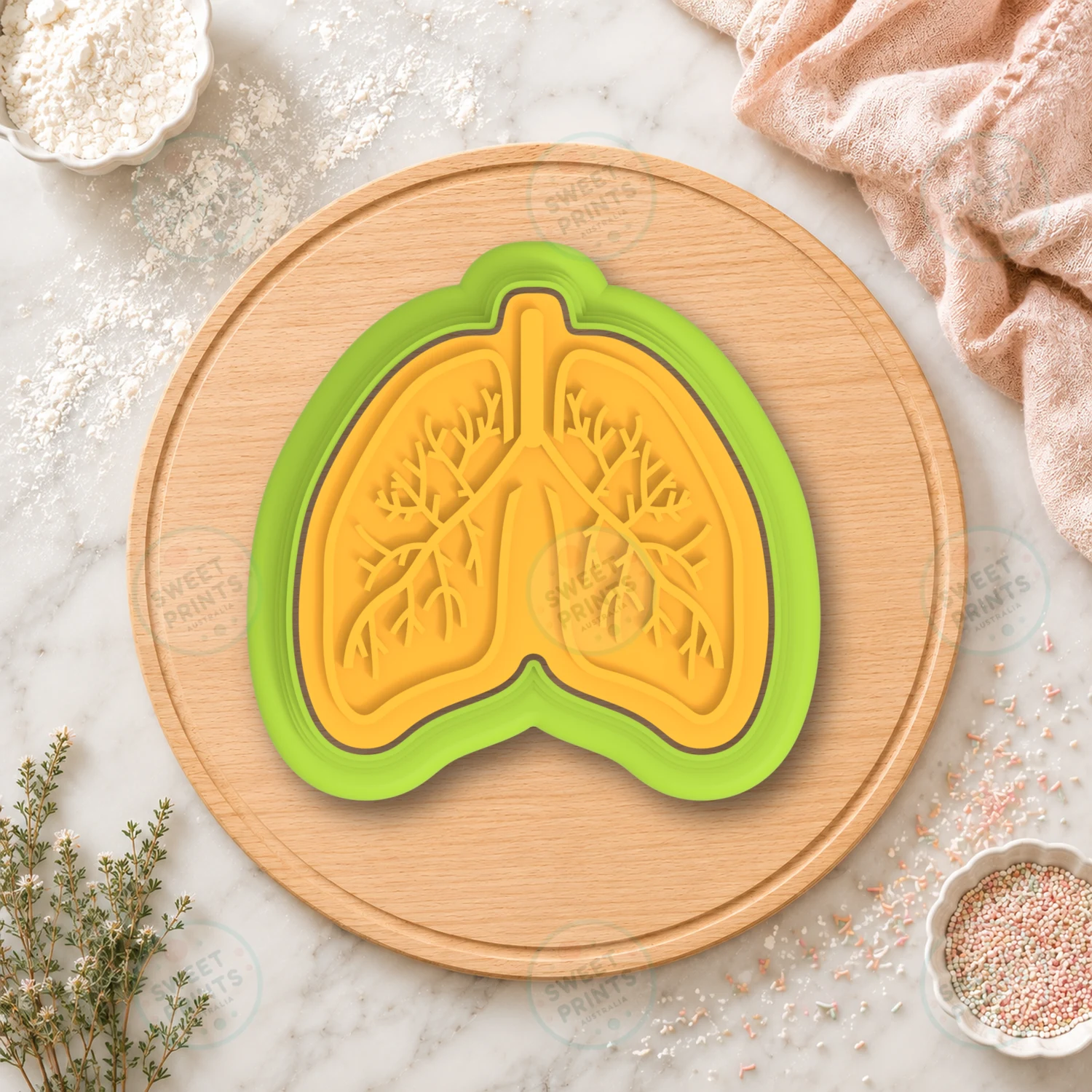 Lungs Cookie Cutter & Stamp cookie cutter