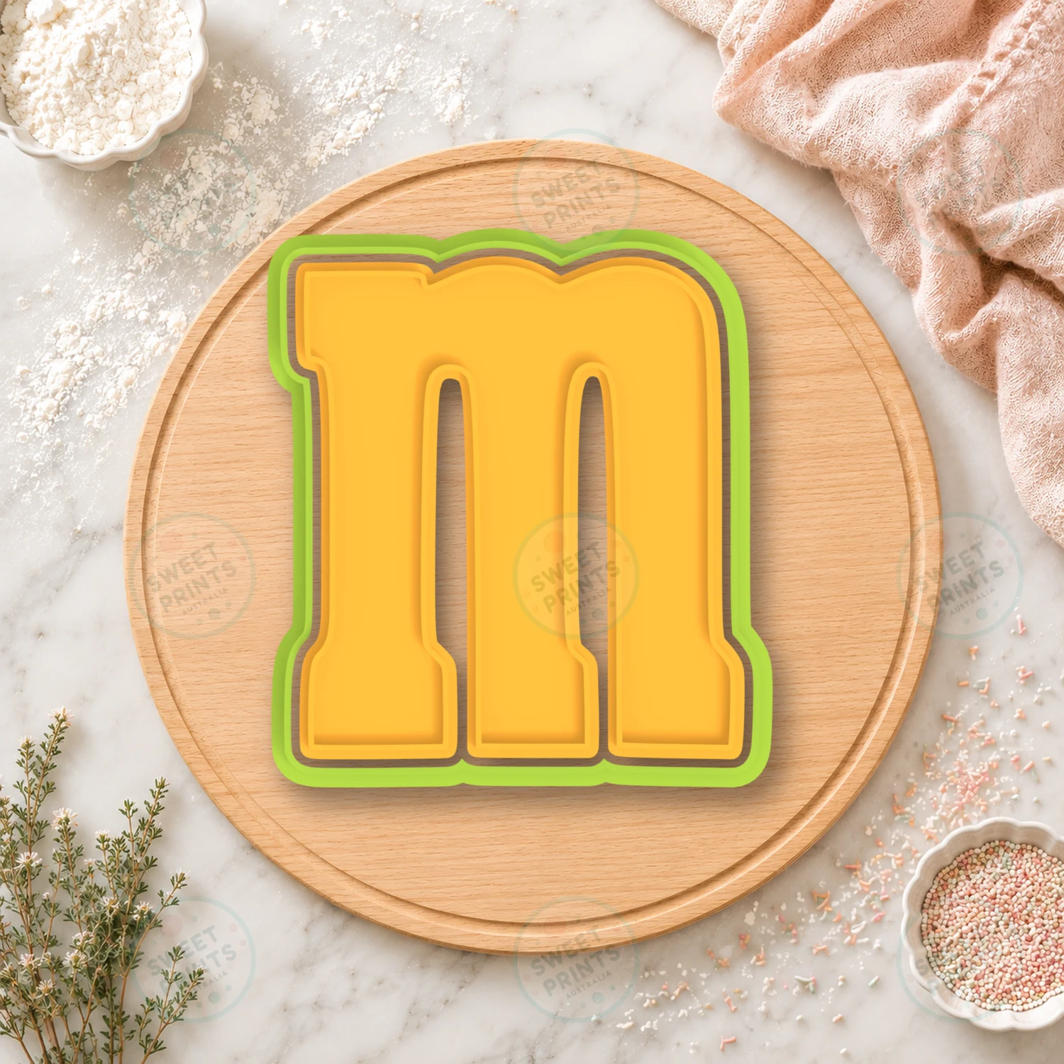 Letter M Cookie Cutter & Stamp cookie cutter