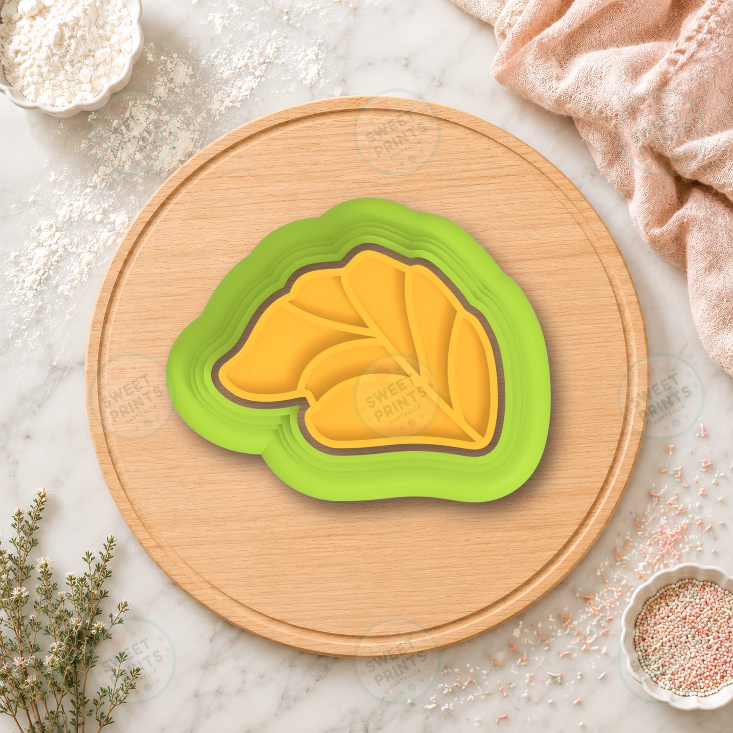 Masquerade Mask Feather Cookie Cutter & Stamp cookie cutter