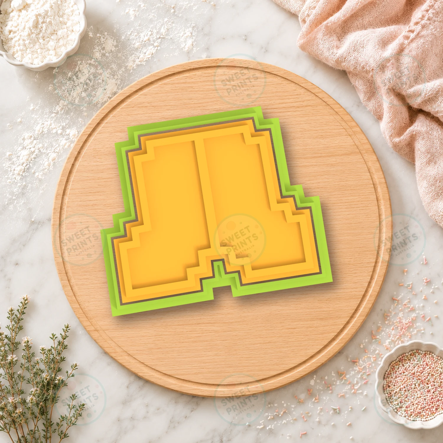 Minecraft Pixel Boots Cookie Cutter & Stamp cookie cutter