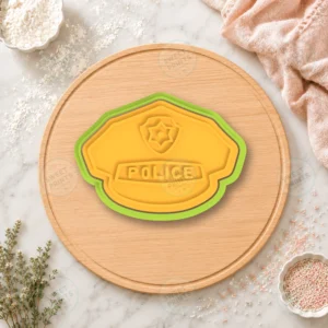 Police Cap Cookie Cutter & Stamp