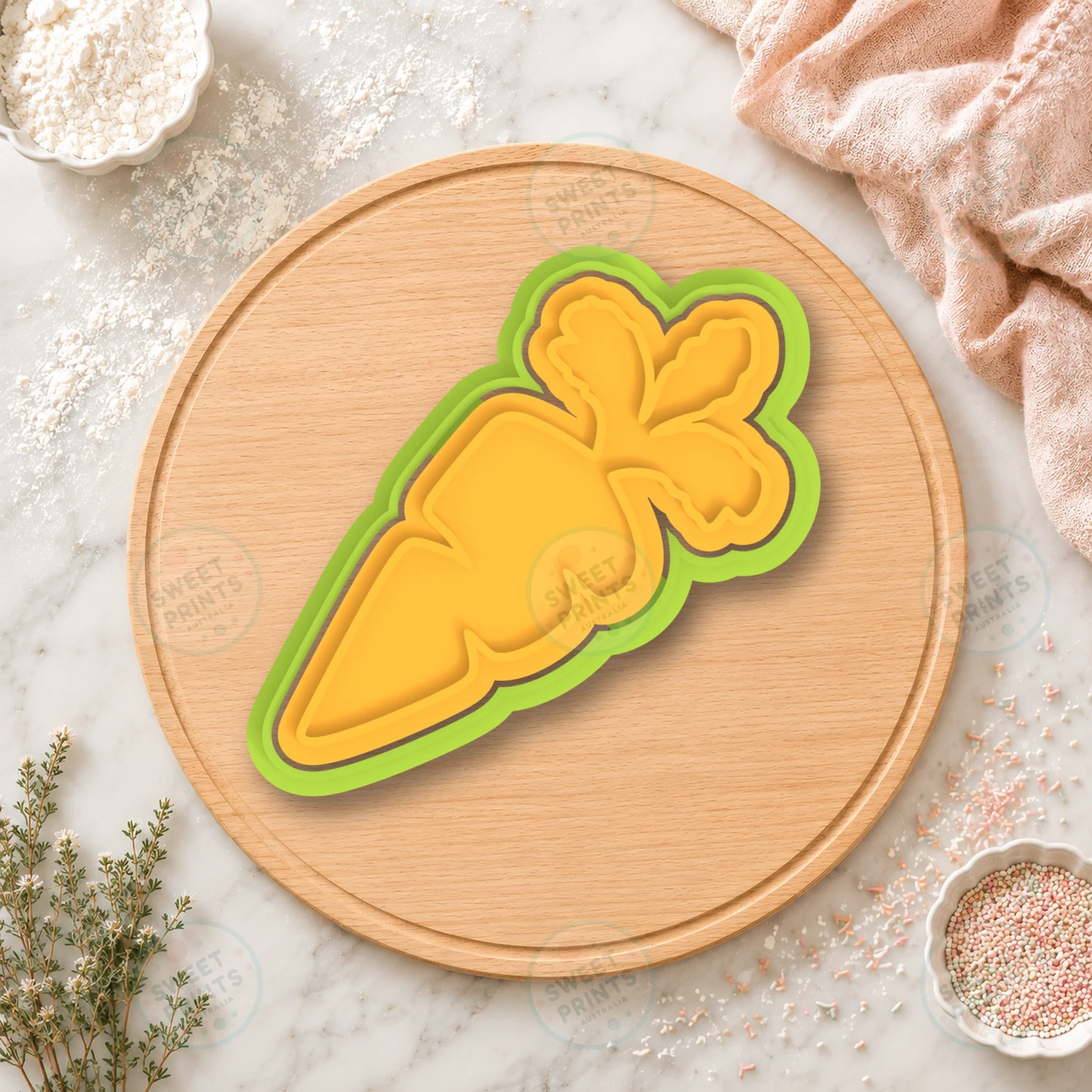 Single Carrot Cookie Cutter & Stamp cookie cutter