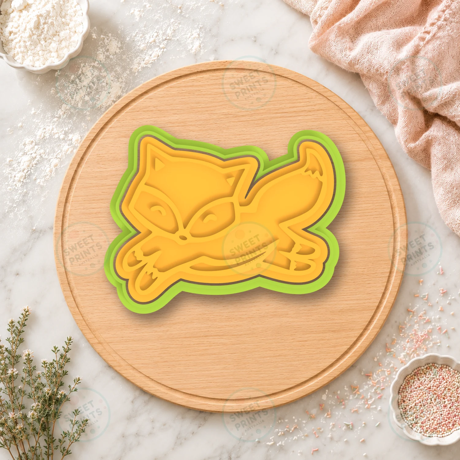 Lounging Fox Character Cookie Cutter & Stamp cookie cutter
