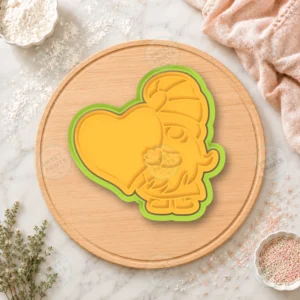 Gnome Holding Heart 1 Cookie Cutter & Stamp