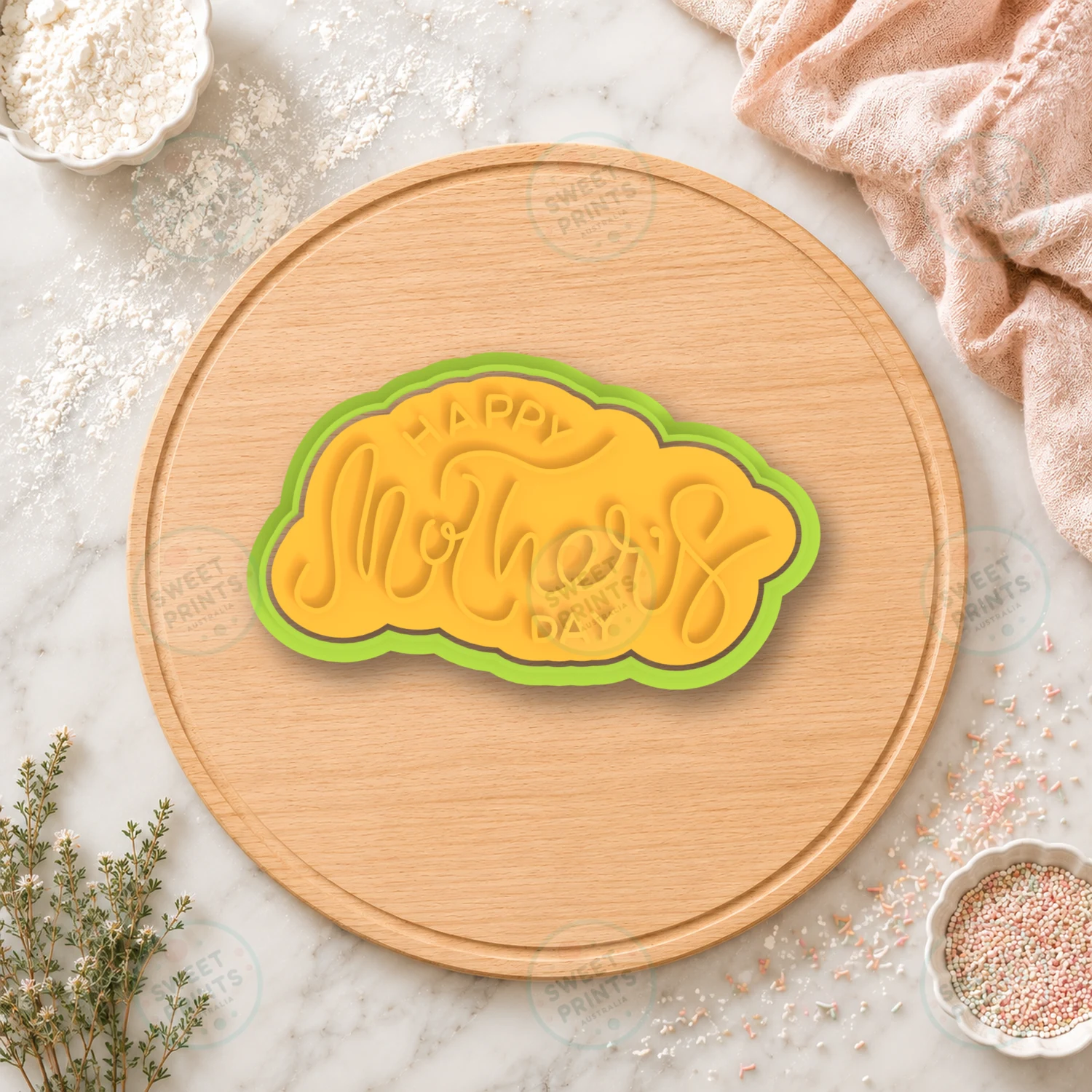 Happy Mothers Day Text Cookie Cutter & Stamp cookie cutter