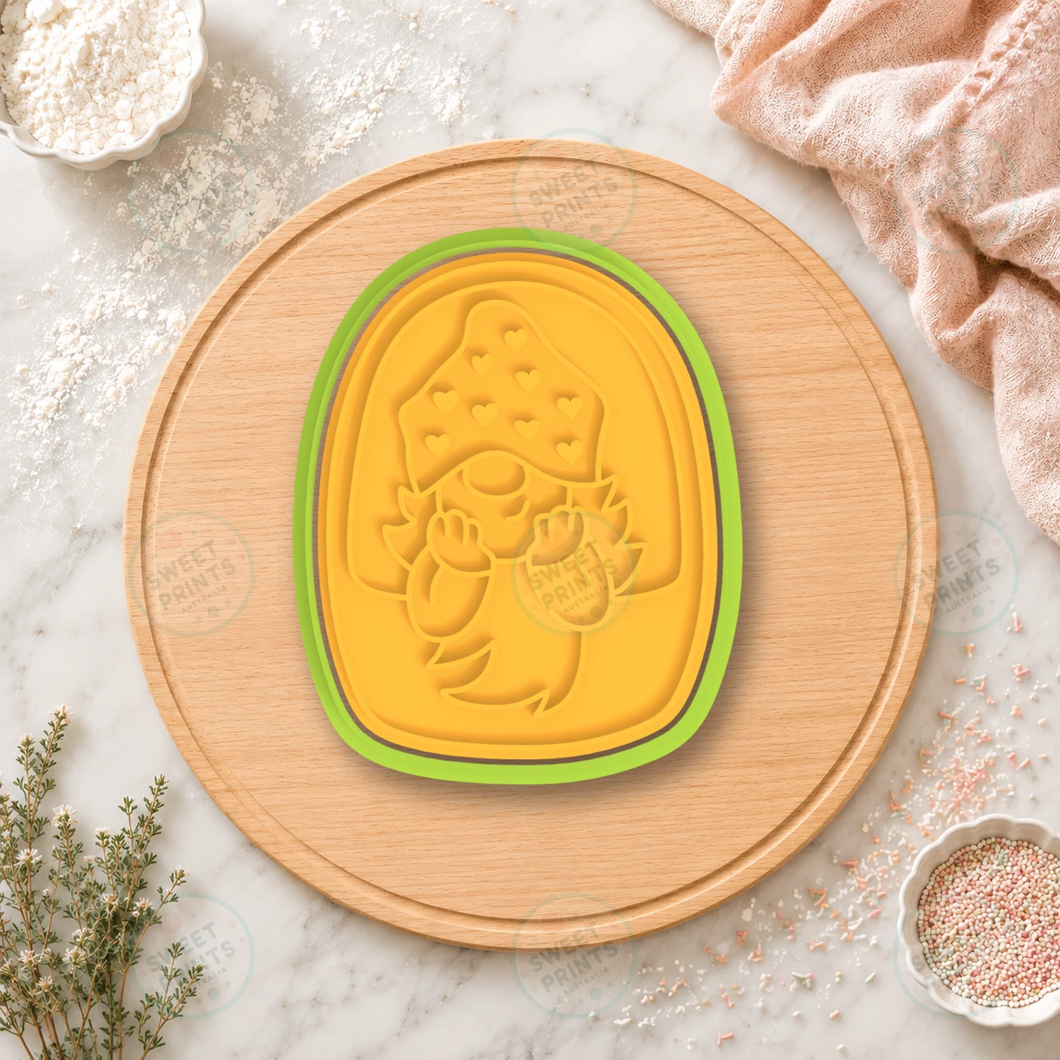 Gnome Girl Heart Hood Cookie Cutter & Stamp cookie cutter