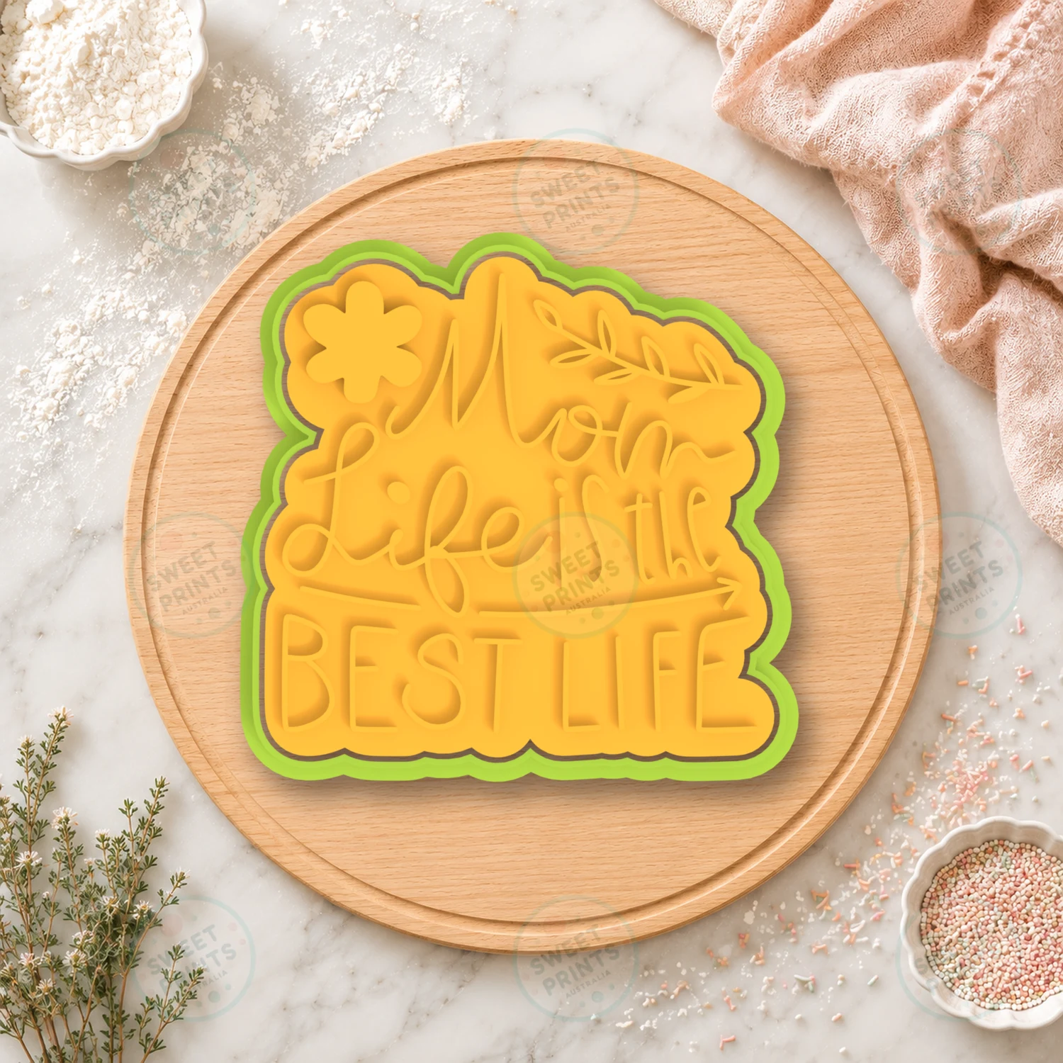 Mom Life Is The Best Life Text Cookie Cutter & Stamp cookie cutter