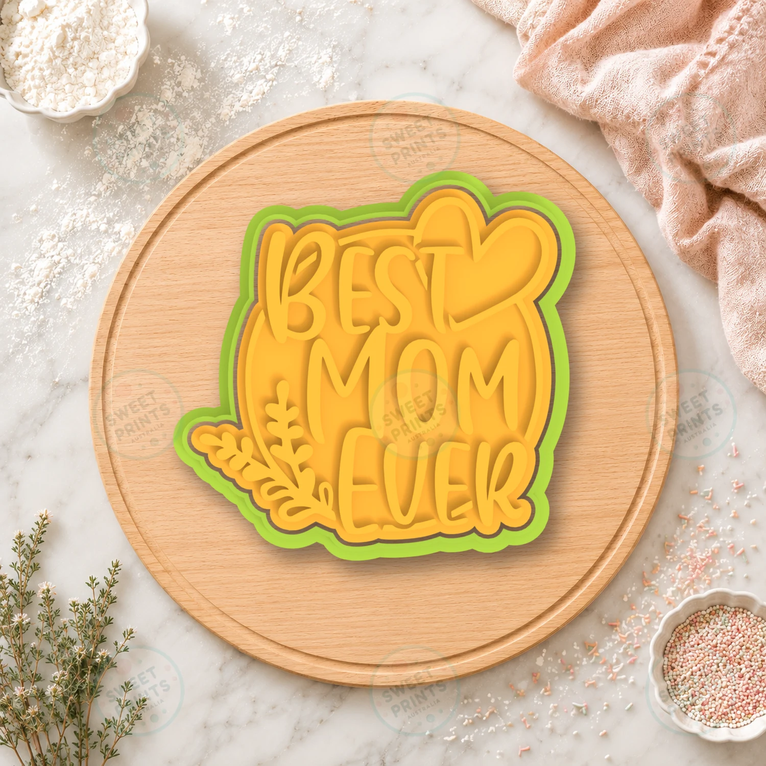 Best Mom Ever Text Cookie Cutter & Stamp cookie cutter