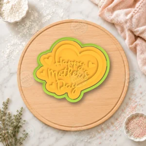 Happy Mothers Day Heart Text 2 Cookie Cutter & Stamp