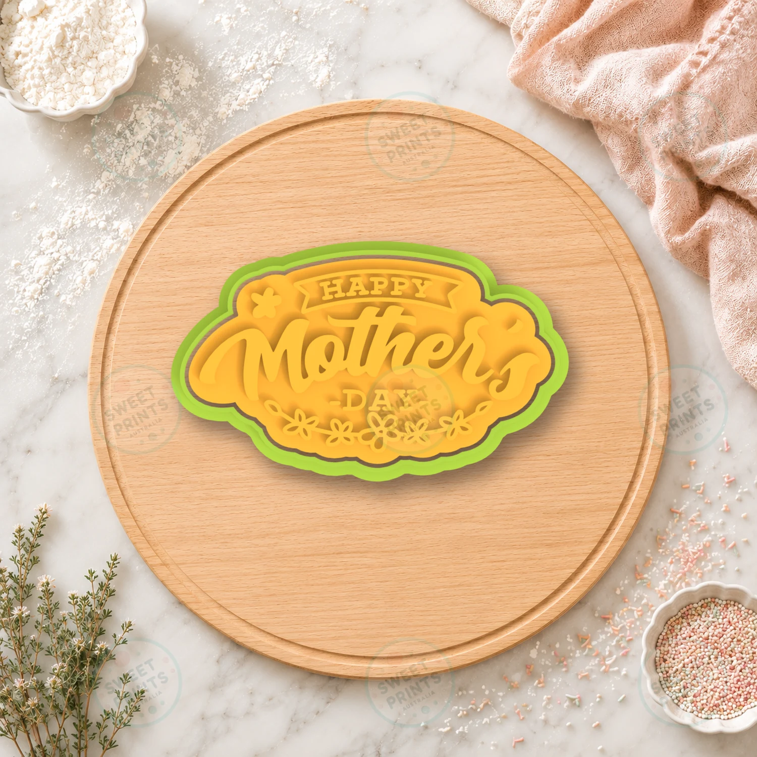 Happy Mothers Day Cloud Text Cookie Cutter & Stamp cookie cutter