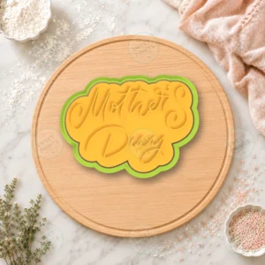 Mothers Day Cursive Text Cookie Cutter & Stamp