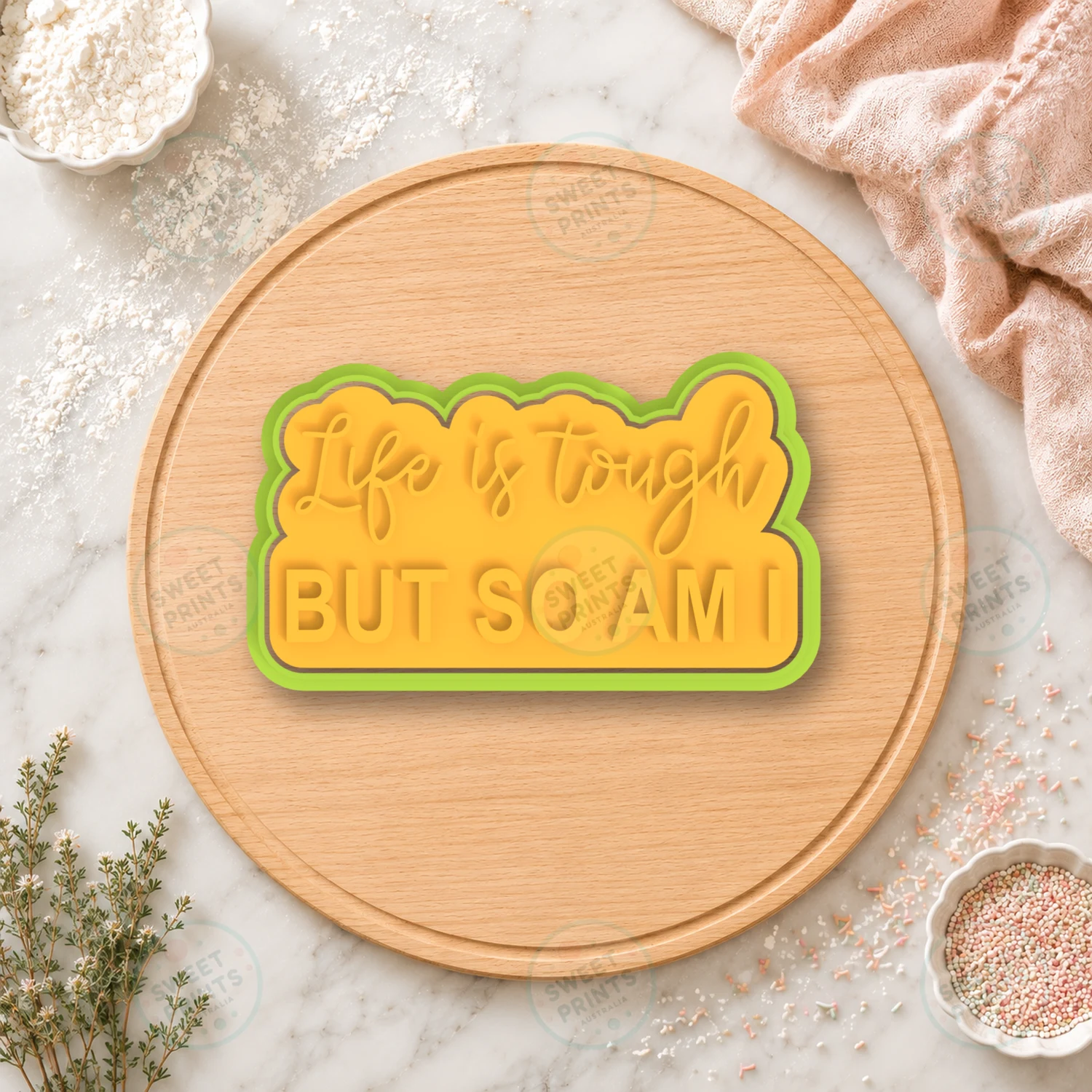 Life Is Tough But So Am I Text Cookie Cutter & Stamp cookie cutter