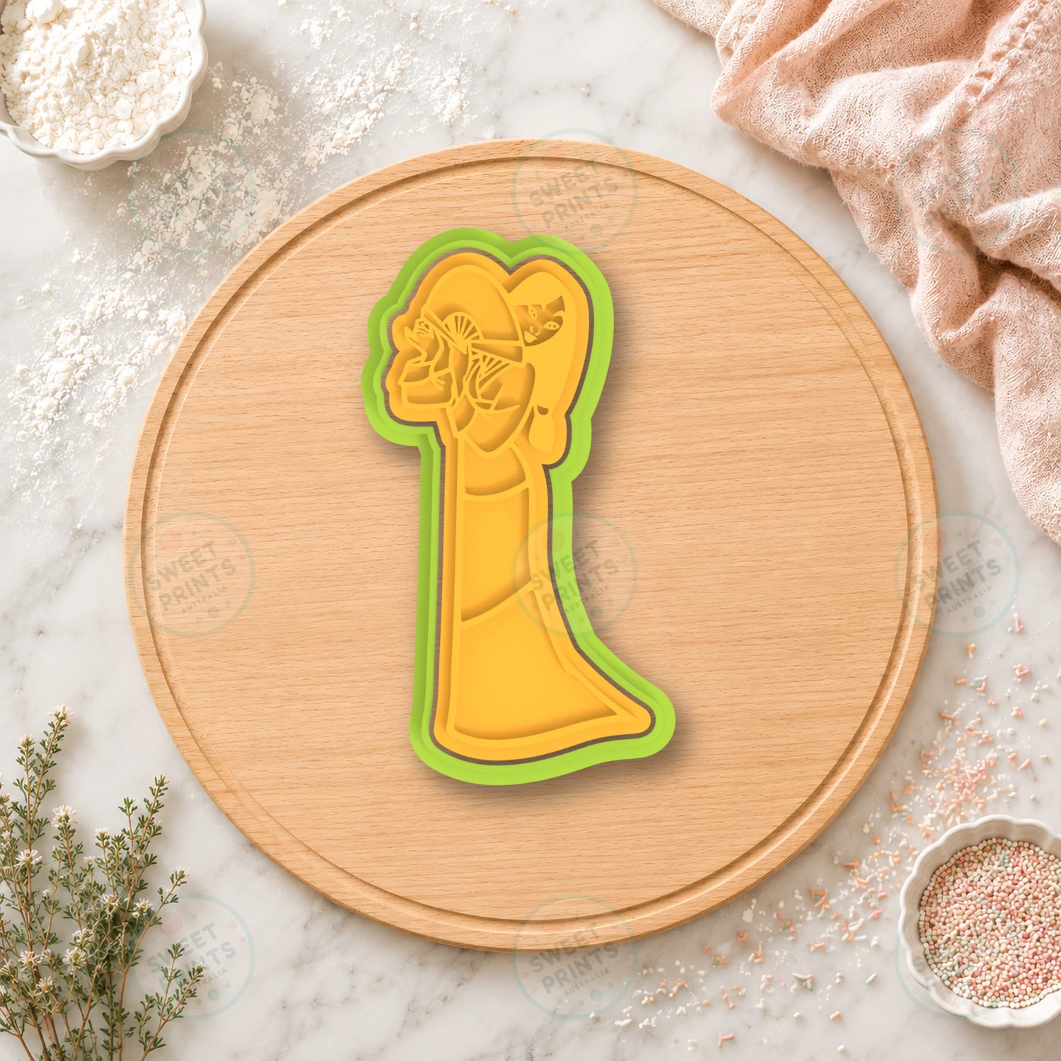 Mulan Matchmaker Dress Cookie Cutter & Stamp cookie cutter